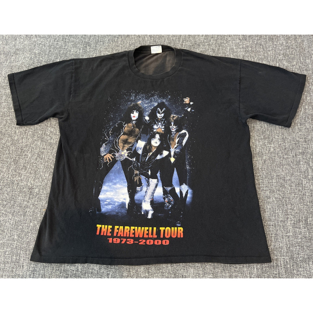 Vintage KISS The Farewell Tour 1973-2000 Size XXL Single Stitch Black T-shirt